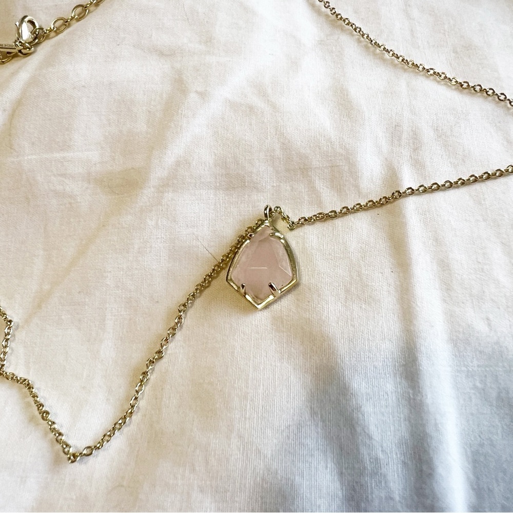 Kendra Scott Gold Necklace with Blush Pendant - Picture 3 of 7